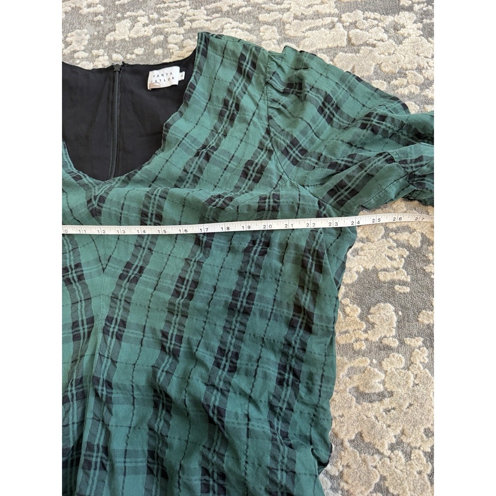 Tanya Taylor -‎ Emmaline Plaid Dress Green Size 18 - Picture 10 of 11